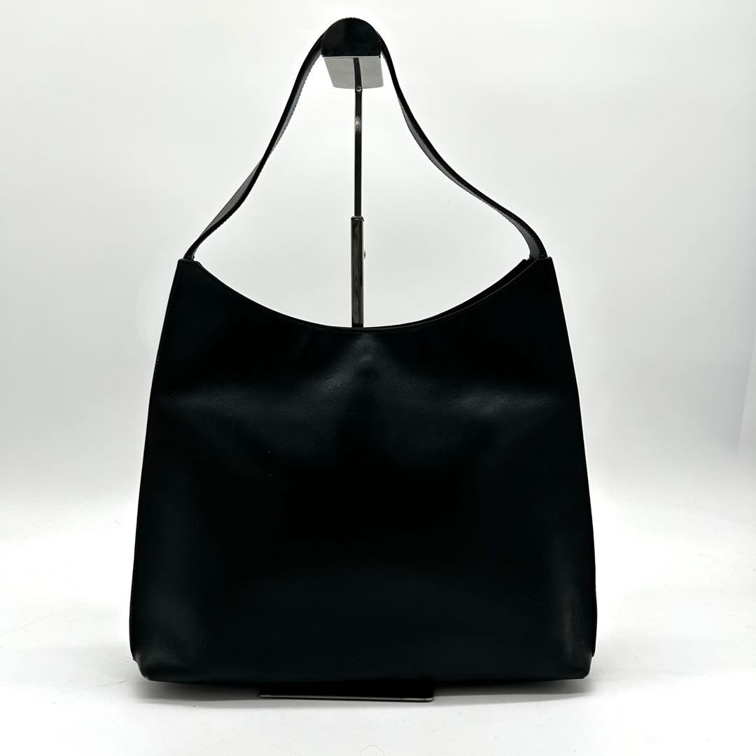 【美品】グッチ ワンショルダー バッグ 南京錠 シルバー金具 レザー 黒