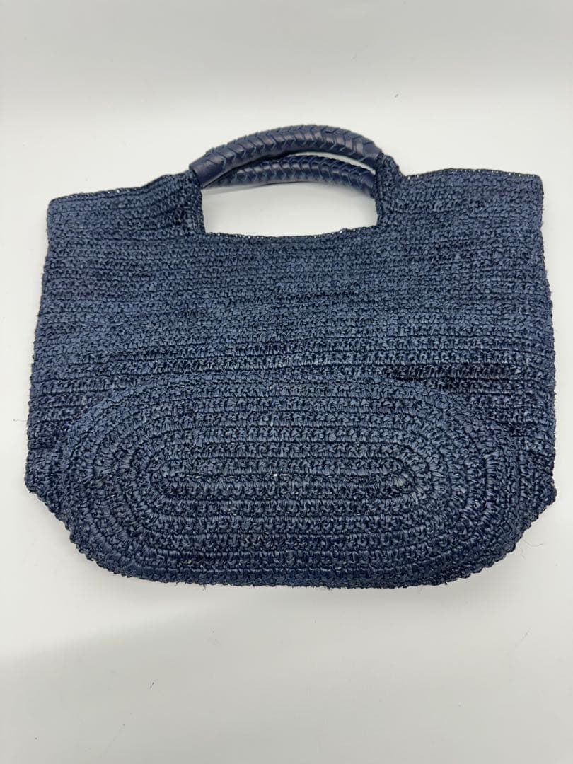 【美品】ヘレンカミンスキー カゴ レザー トートバッグ A4◎ ネイビー