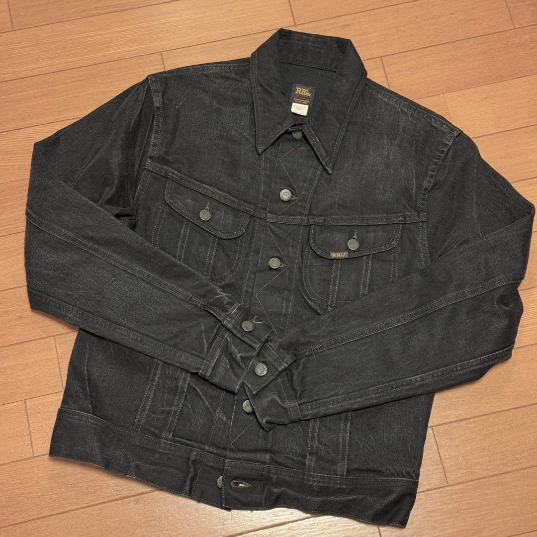 ウォーン イン ブラック デニム トラッカー ジャケット　S