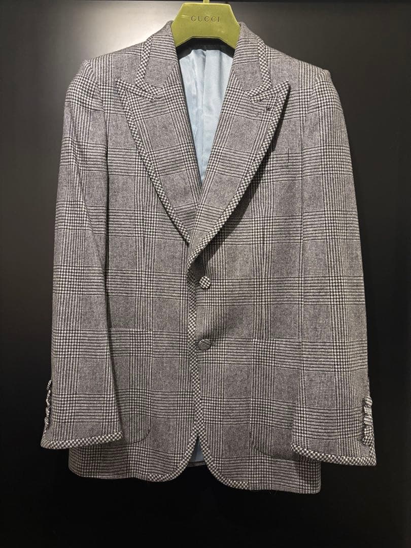 GUCCI×HAHAHA ミケーレ ウールチェックジャケット 44 ハリー