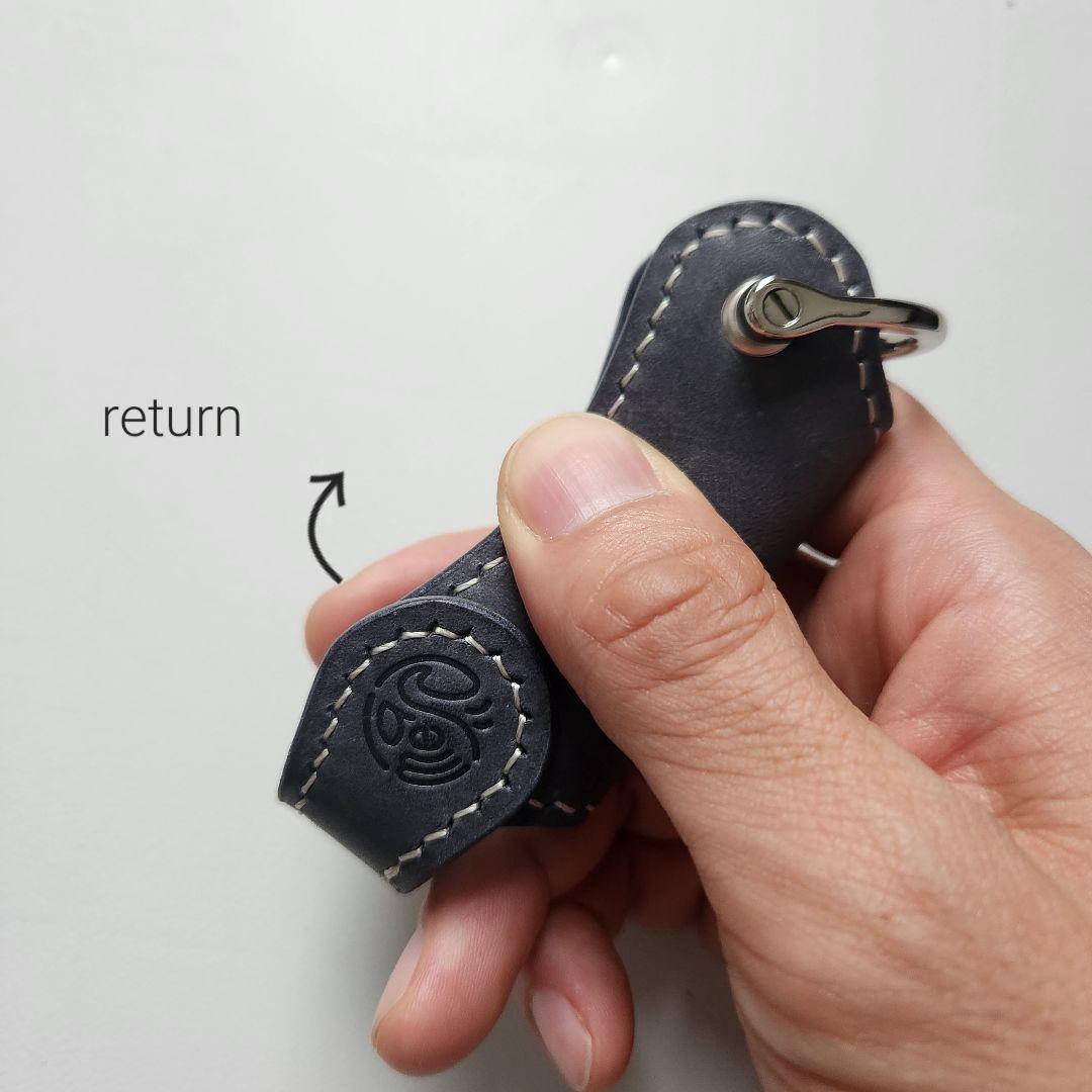 【本革】究極のキーケース チャコールグレー 便利 プレゼント