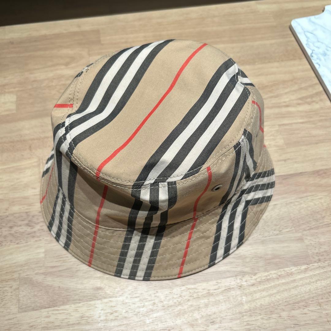 BURBERRY ストライプ リバーシブルバケットハット M