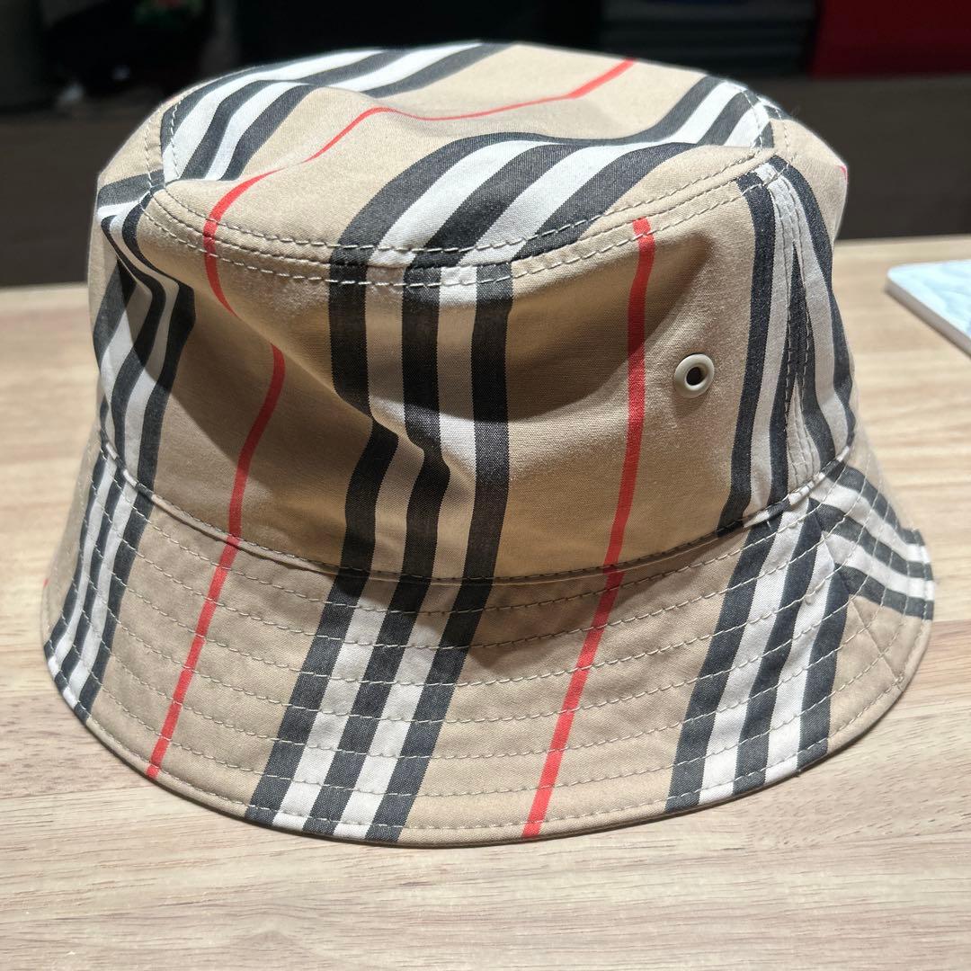 BURBERRY ストライプ リバーシブルバケットハット M