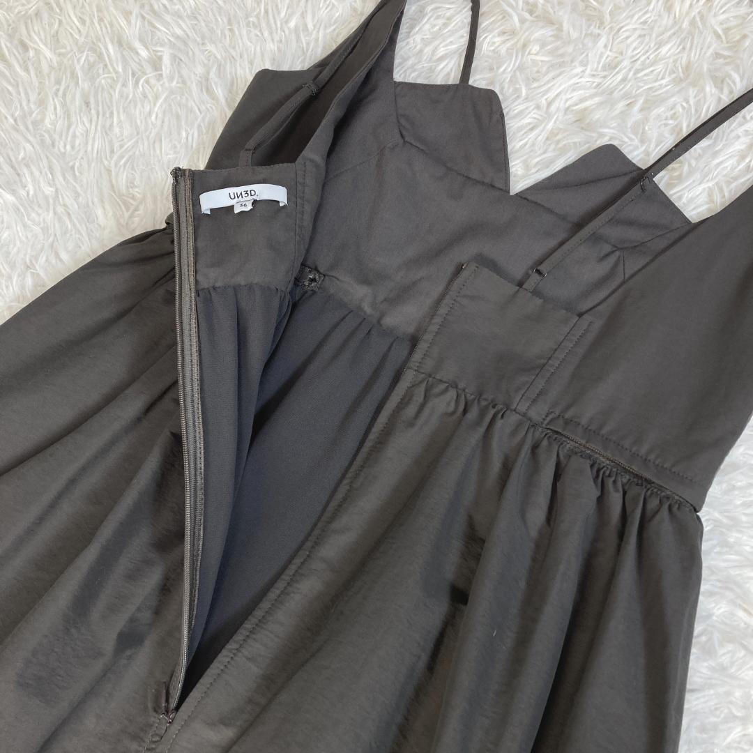 UN3D.　アンスリード　サイドオープンバルーンワンピース　36　グレー