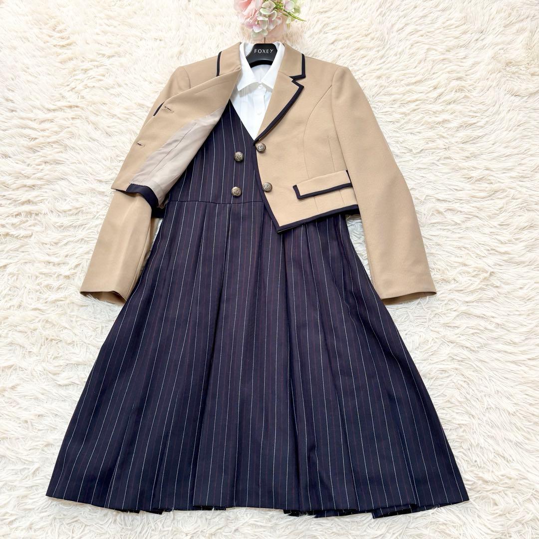 美品✨ELLE en noir プレッピージャンパースカートスーツ165