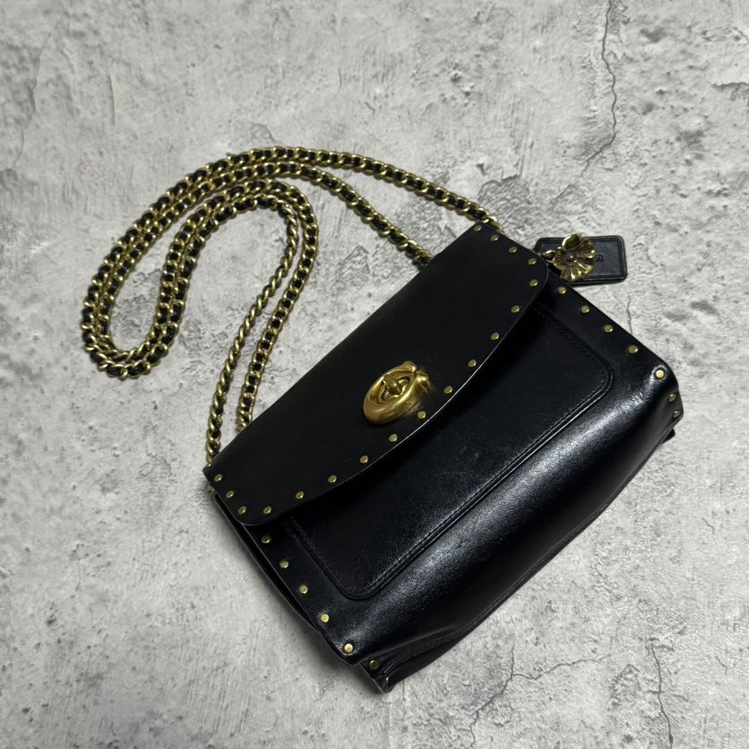 極美品✨️コーチ 2way ショルダーバッグ パーカー18 ターンロック 黒