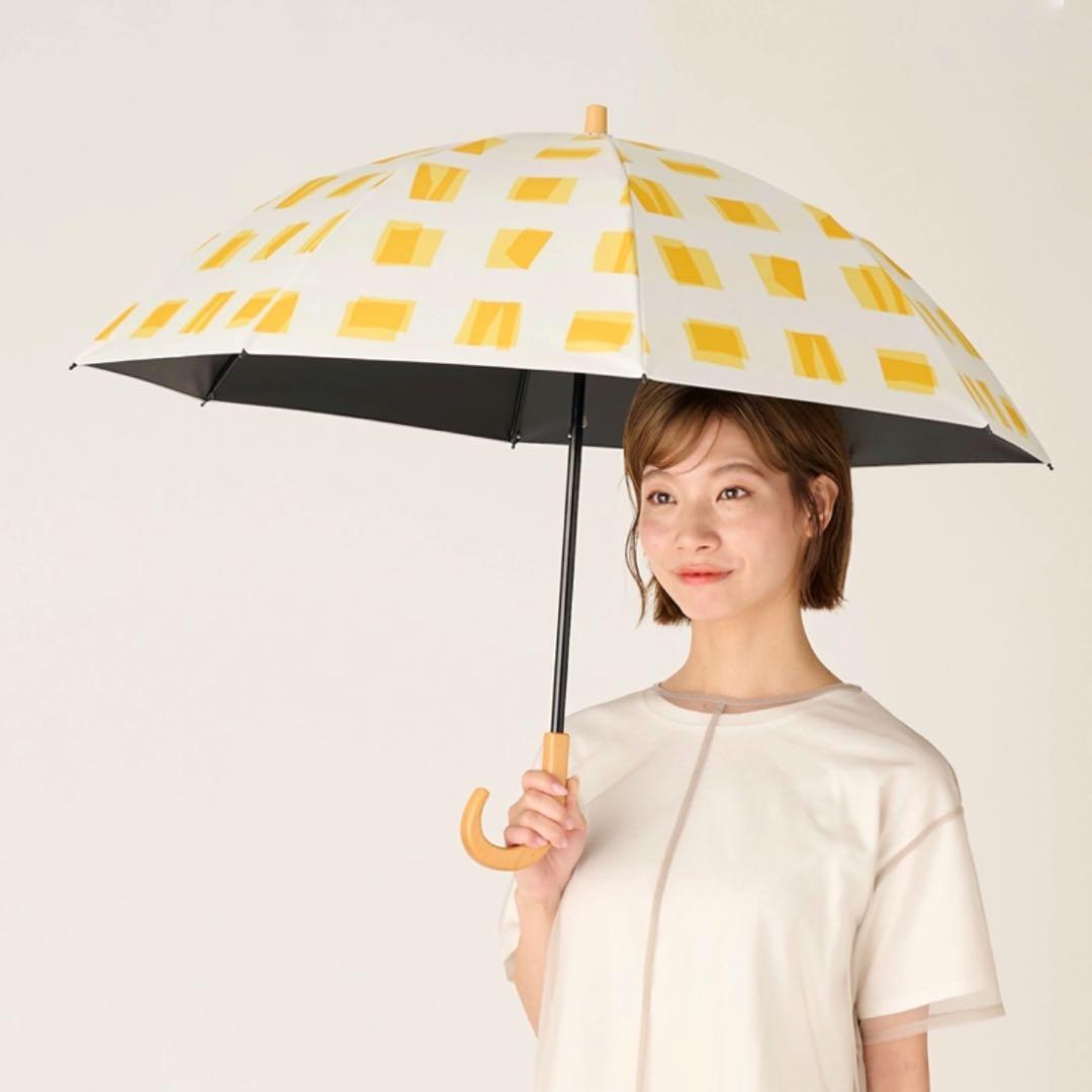 ❤️サンパリア100 遮光率100%人気のキューブ イエロー 2段折り まがり手元
