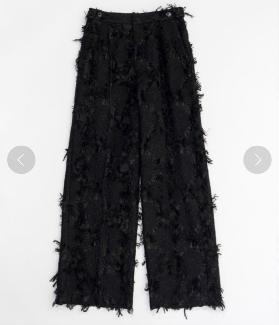 MAISON SPECIAL メゾンスペシャル カットフリンジジャガードパンツ黒
