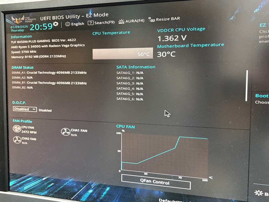 マザーボード TUF B450M-PLUS GAMING AMD Ryzen 5 3400G