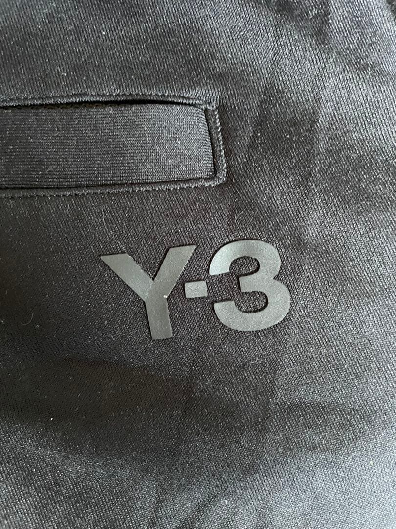 Y-3 黒 サルエルパンツ ホワイトストライプ