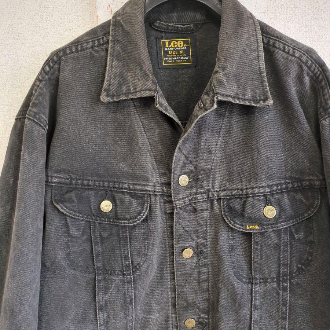 極上フェード　Lee リー　ブラック デニムジャケット XL　墨黒