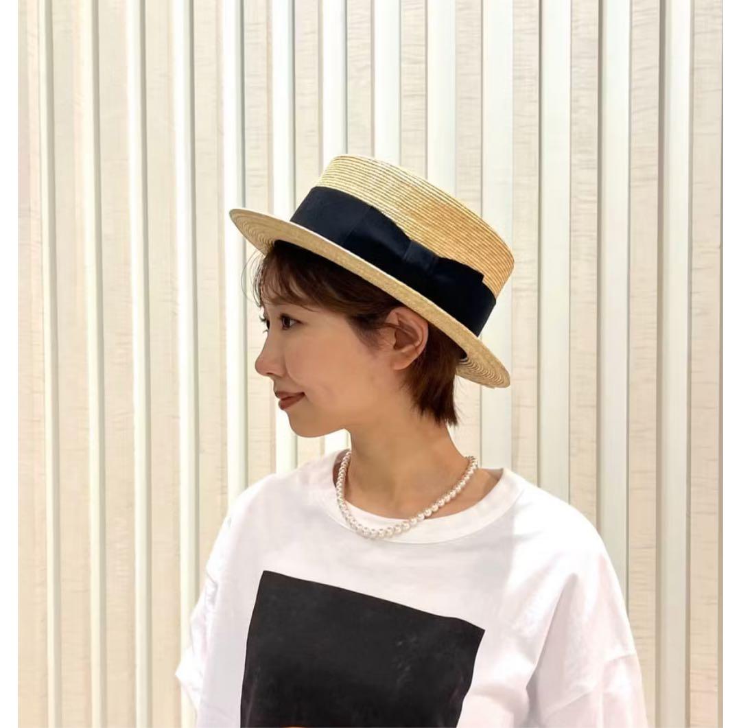 CA4LA カンカン帽　OLD NEW 2 麦わら帽子　ベージュ　M