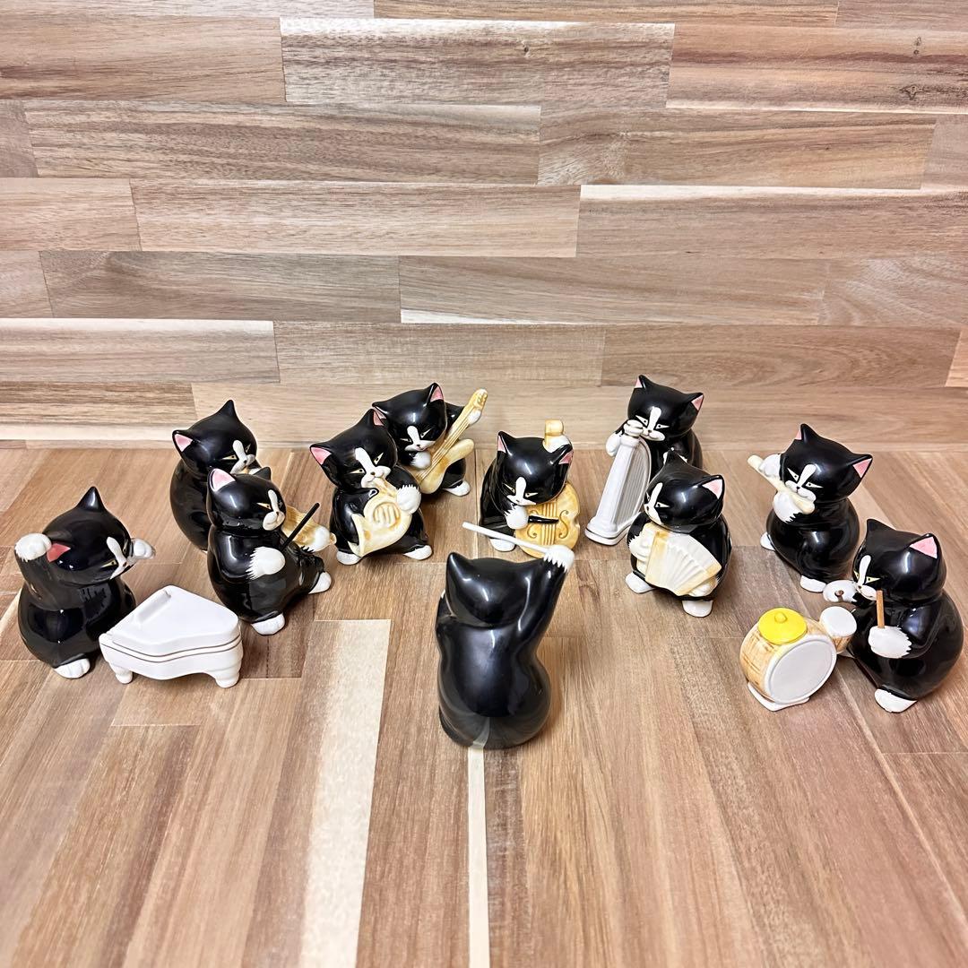 黒猫楽団 オーケストラ 置物　11体　アンティーク セブンコーポレーション