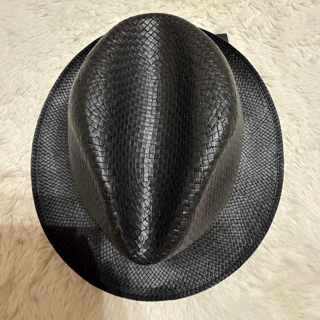新品未使用タグ付 Borsalino　ペーパ素材　ストローハット　約61センチ