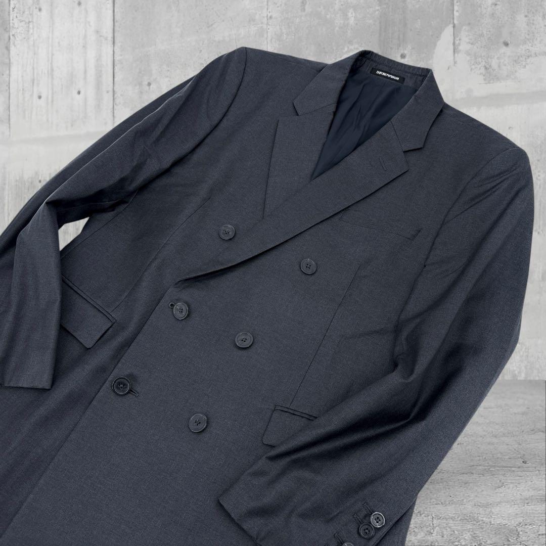極美品】ARMANI　アルマーニ　スーツ　ダブル　セットアップ　最高級　黒タグ