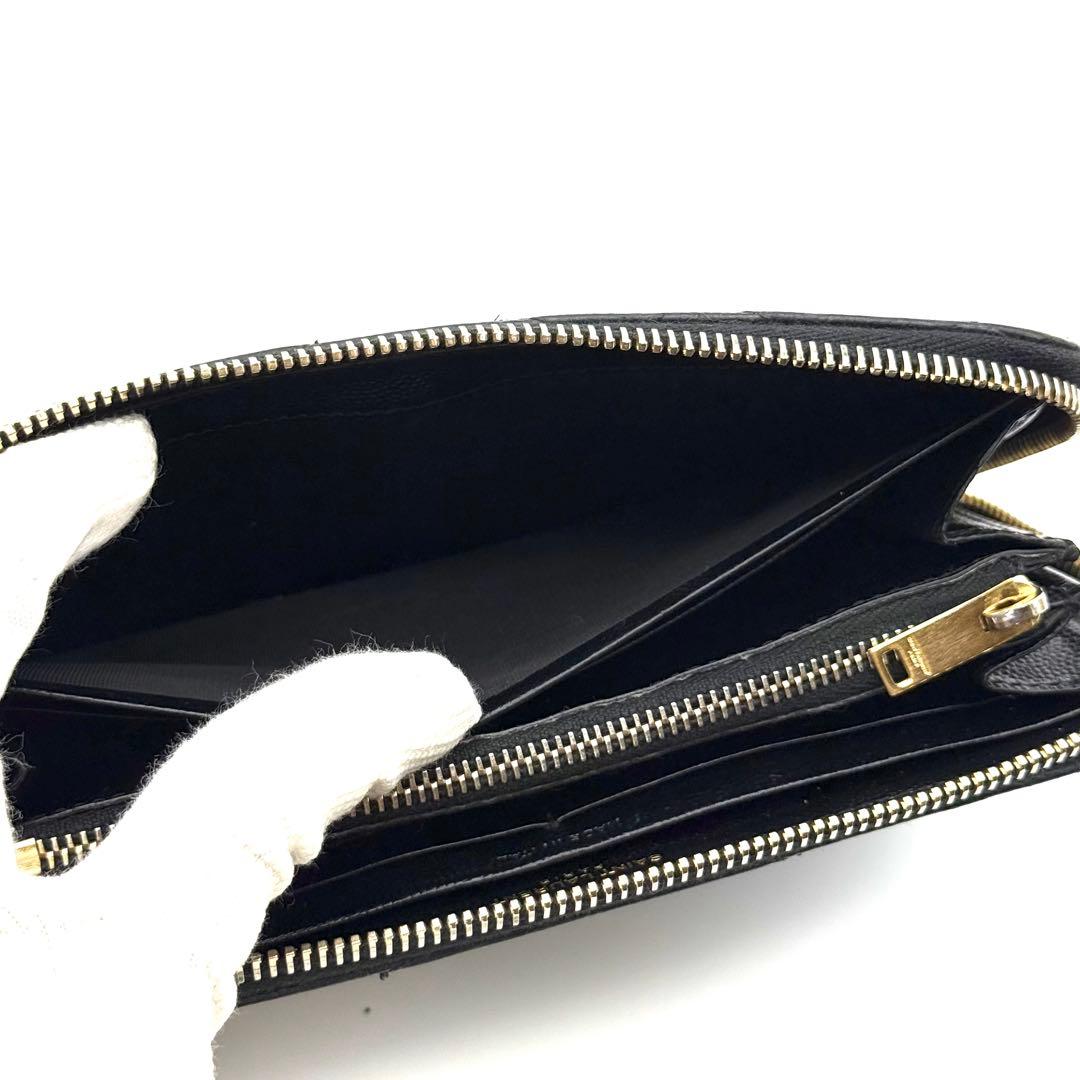 サンローラン YSL Vステッチ キャビアスキン ブラック 長財布 P80