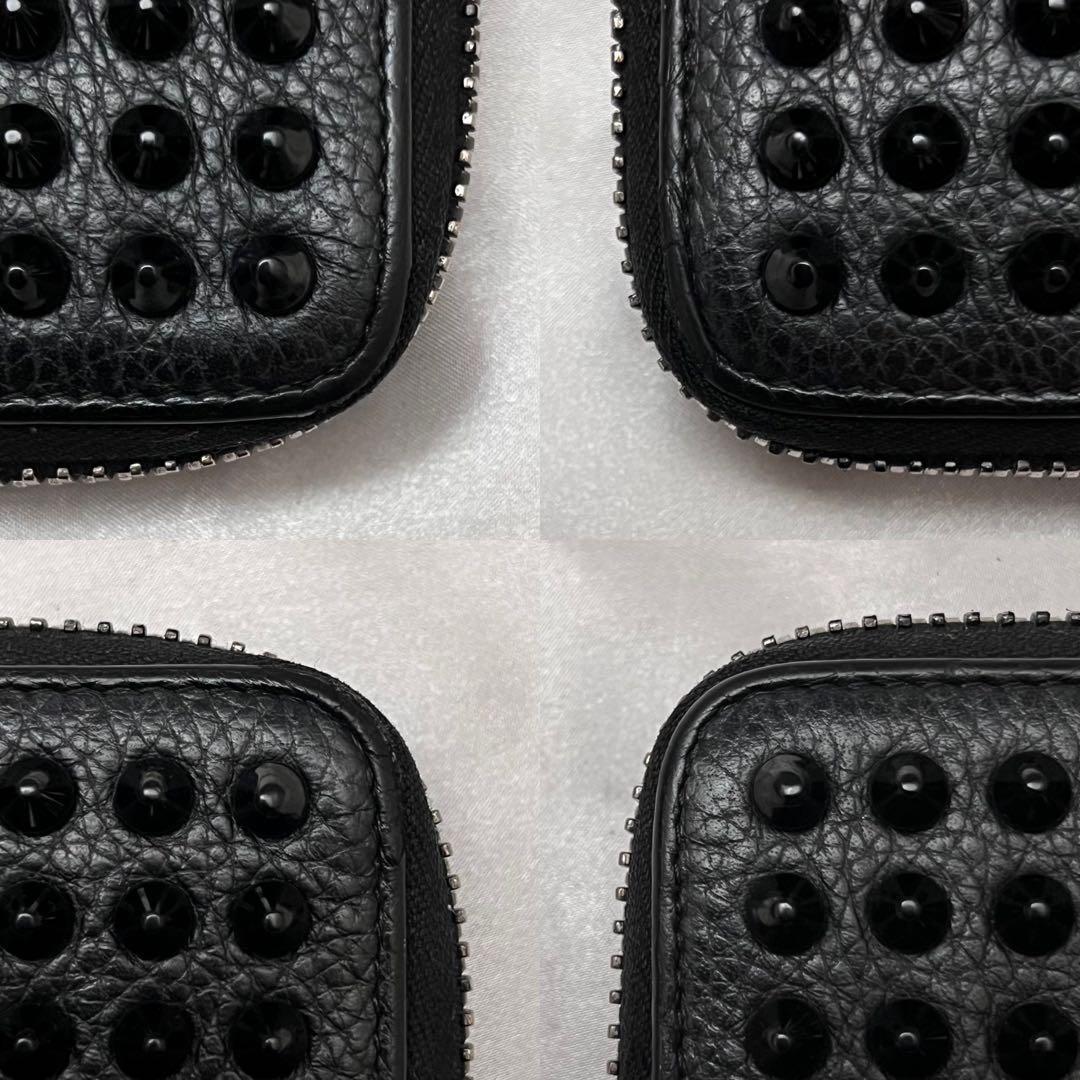 ◇美品◇ルブタン　パネトーネ　スタッズ長財布　ラウンドジップ　オールブラック