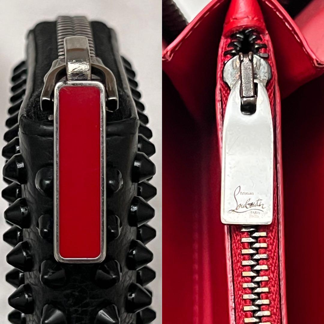 ◇美品◇ルブタン　パネトーネ　スタッズ長財布　ラウンドジップ　オールブラック