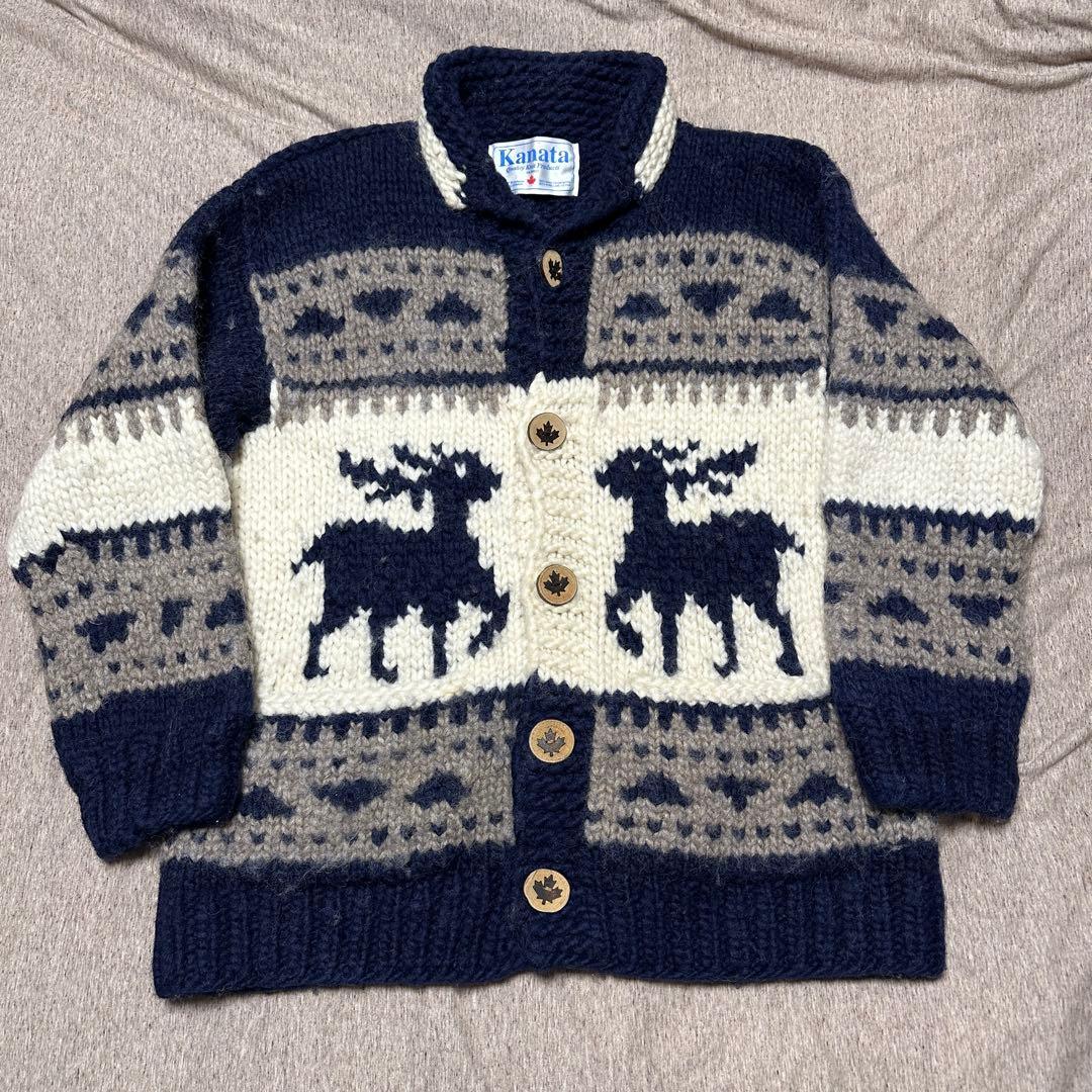 【Kanata】トナカイ柄 カウチンニット