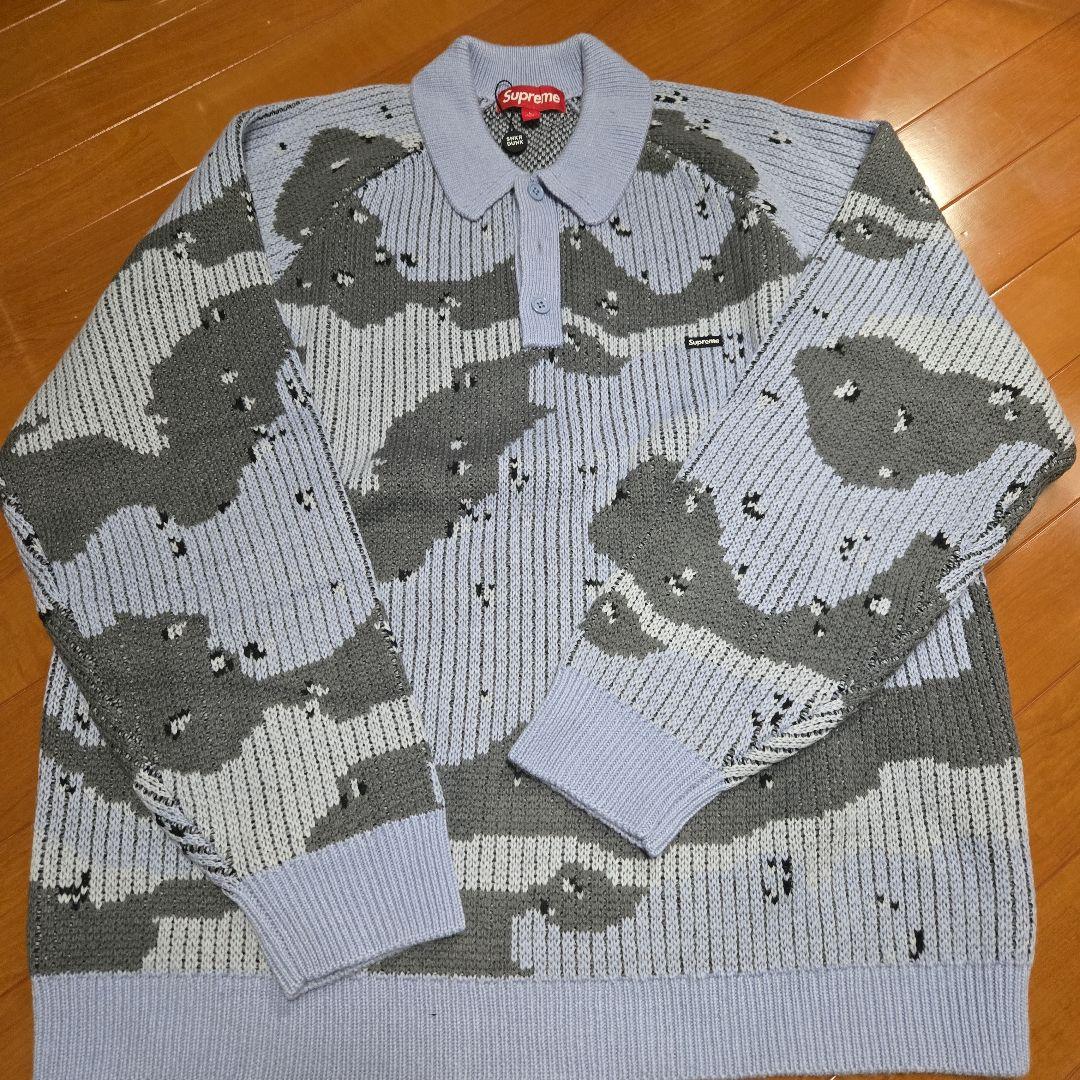 トップス Supreme Small Box Polo Sweater Blue Camo