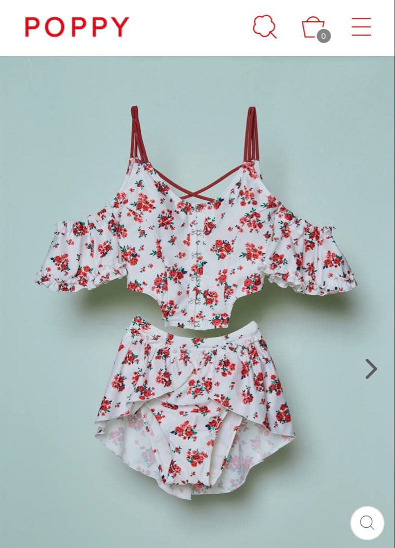 poppy RED BOUQUET RIBBON BIKINI あさぎーにょ