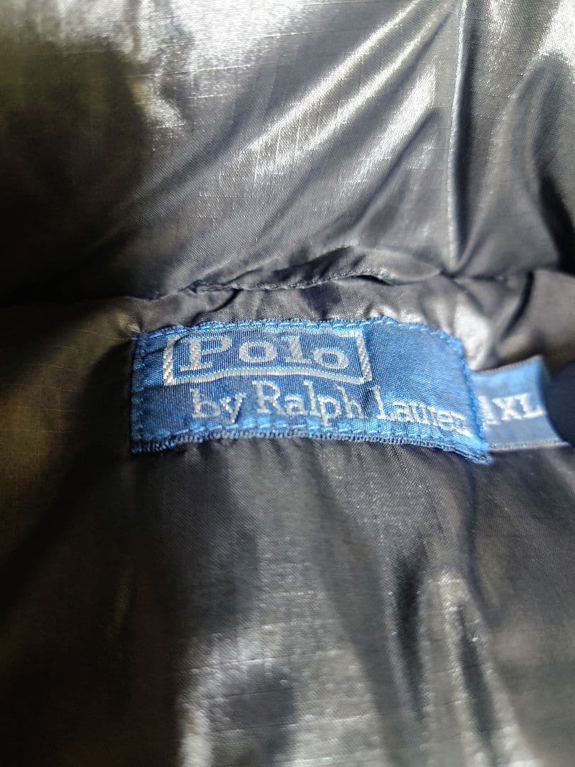 POLO ラルフローレン　メンズ　ブラック　ダウンベスト　XL　ヴィンテージ