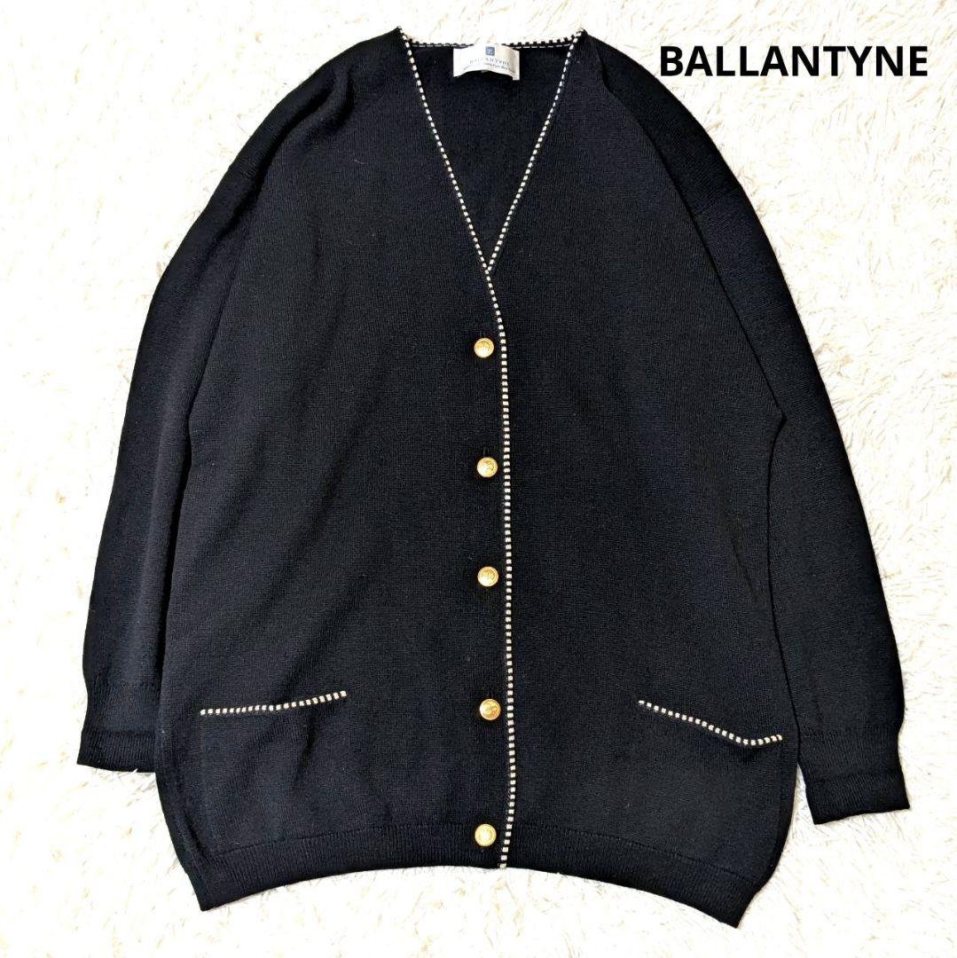 バランタイン カーディガン 金ボタン メリノウール ブラック 2XL