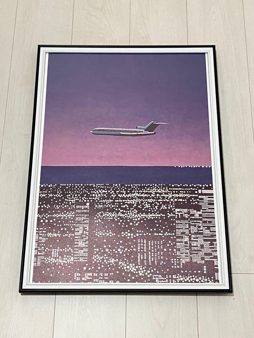 【額縁付き】 永井博（Hiroshi Nagai） A2ポスター 飛行機
