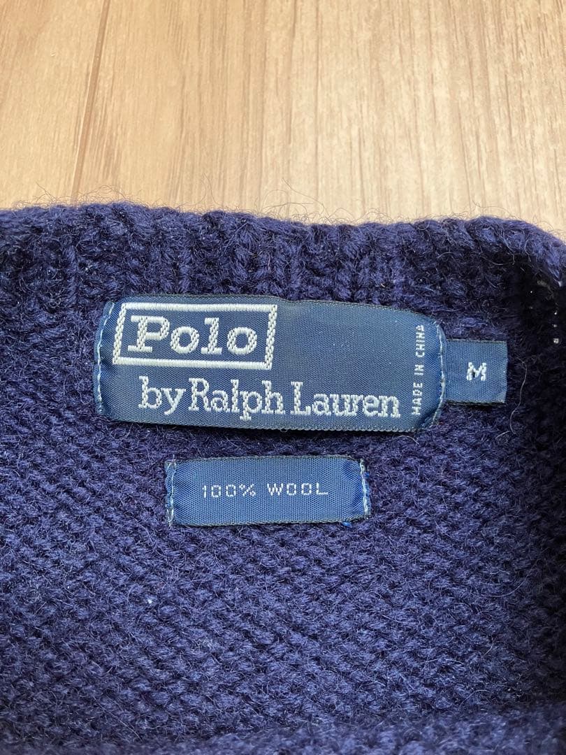 ポロ ラルフローレン ニット セーター 星条旗 アメリカ ネイビー ウール M