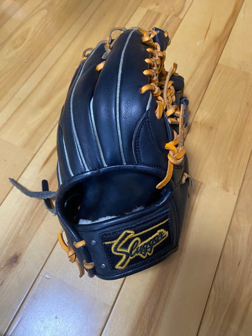 久保田スラッガー外野手用 軟式グローブ 黒/オレンジ