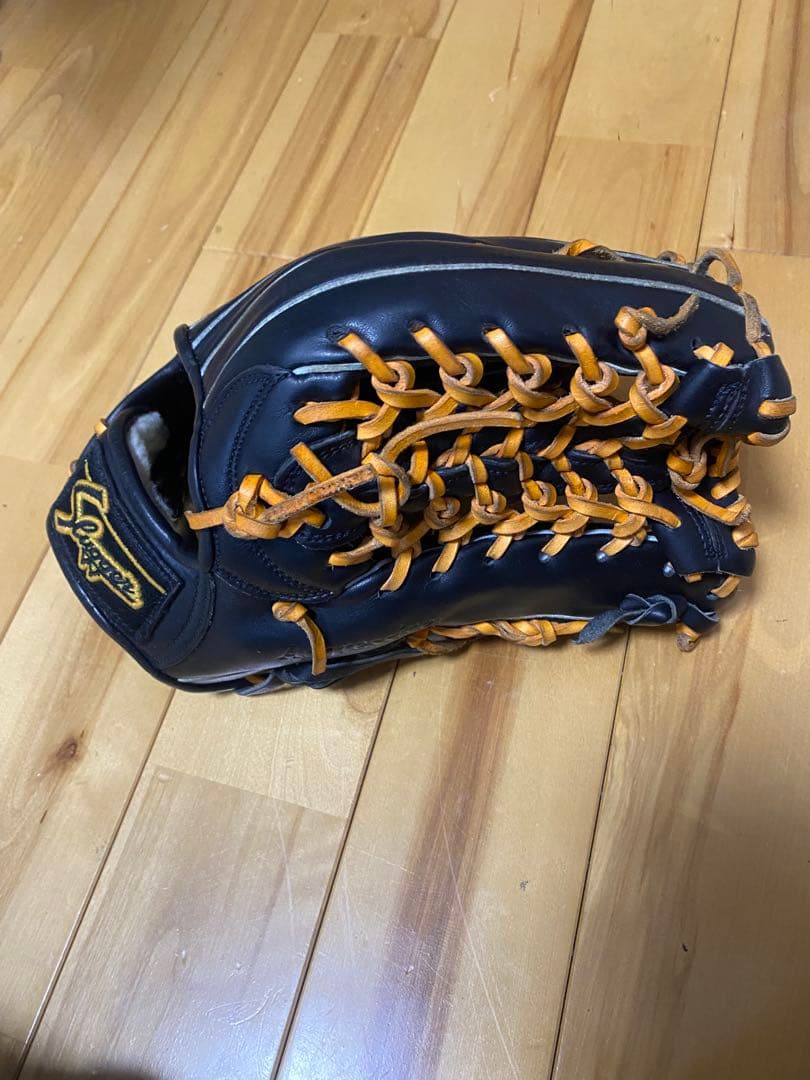 久保田スラッガー外野手用 軟式グローブ 黒/オレンジ