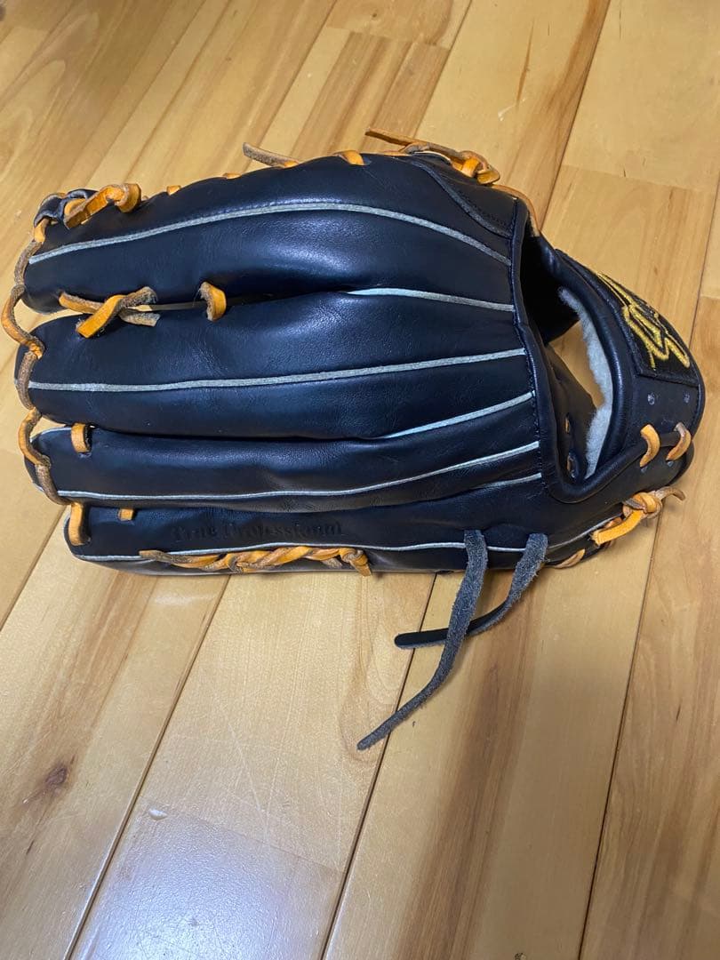 久保田スラッガー外野手用 軟式グローブ 黒/オレンジ