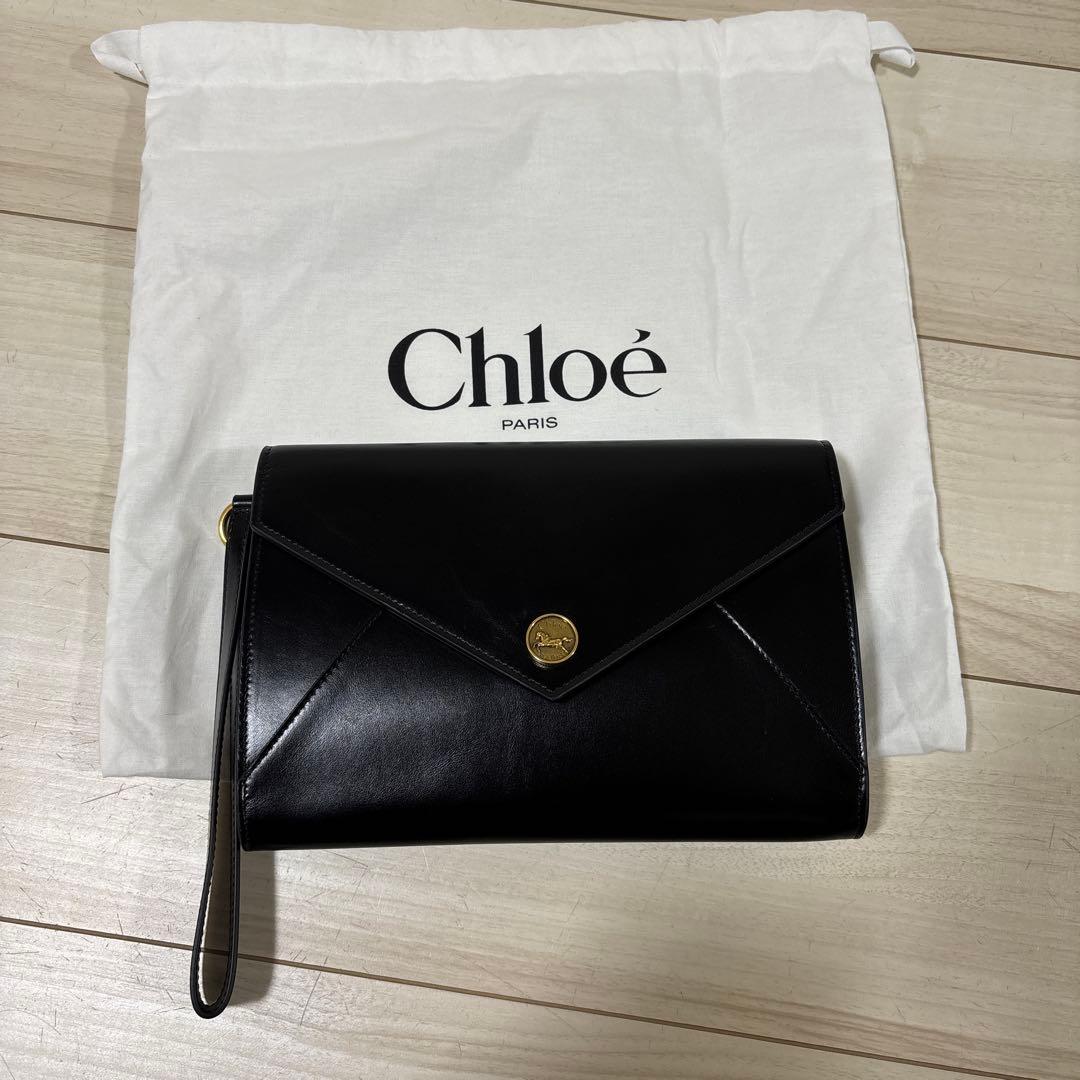 現*m様 Chloe（クロエ） クラッチバッグ美品 エンベロープ 黒レザー