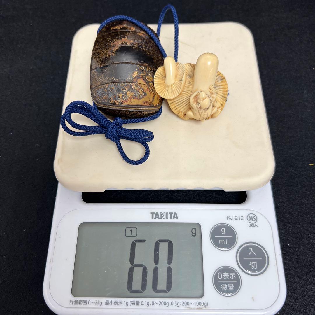 専用　江戸時代　蒔絵印籠、極上根付　60g 東Y8-0106☆2F