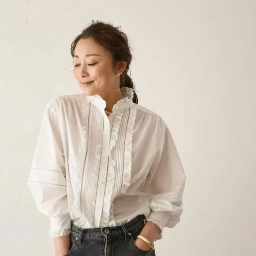 ★まさみ‼️✿ハグオーワー✚クロス&クロス長袖ピンタックブラウス