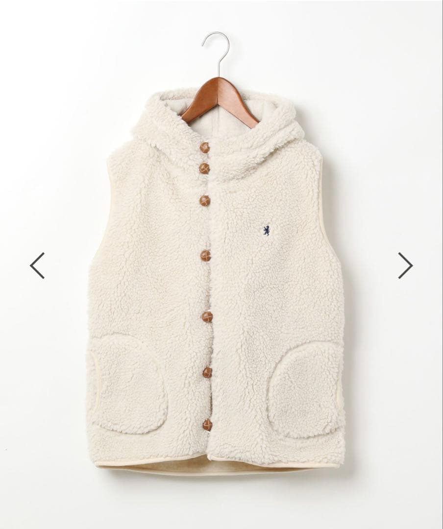 【美品】GYMPHLEX ジムフレックス　アイボリーボアベスト