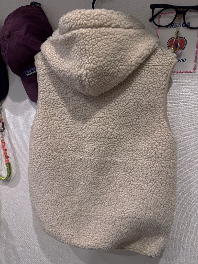 【美品】GYMPHLEX ジムフレックス　アイボリーボアベスト