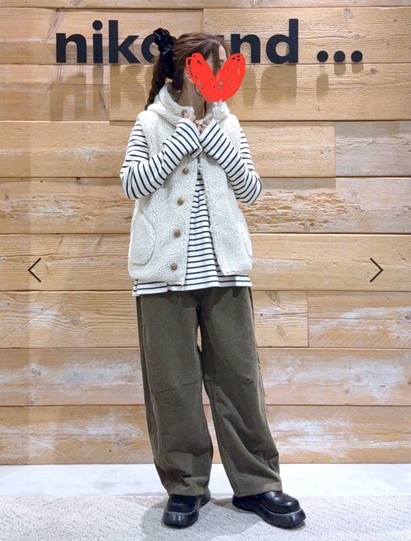 【美品】GYMPHLEX ジムフレックス　アイボリーボアベスト