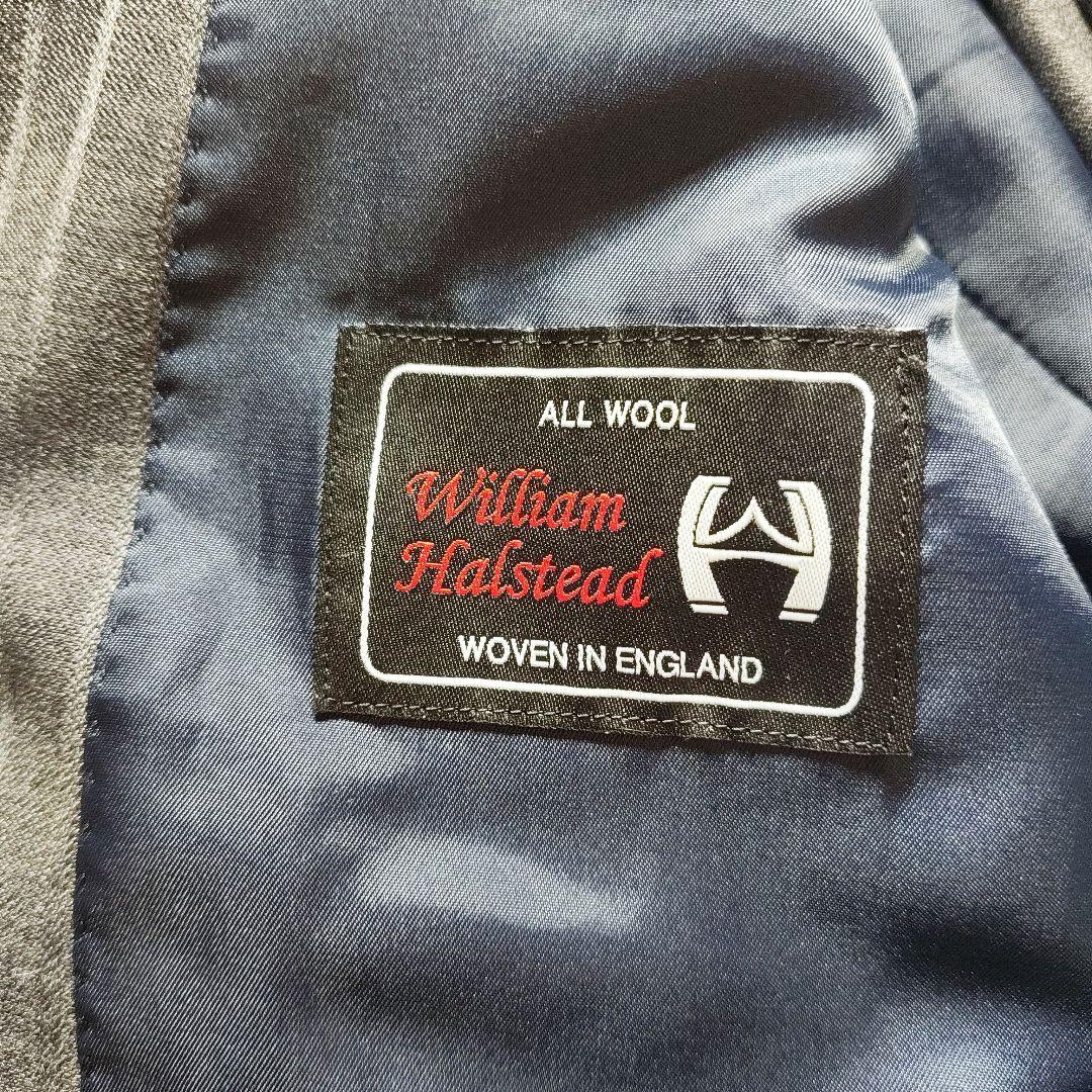 ★麻布テーラー　★William Halstead グレー ビジネススーツ