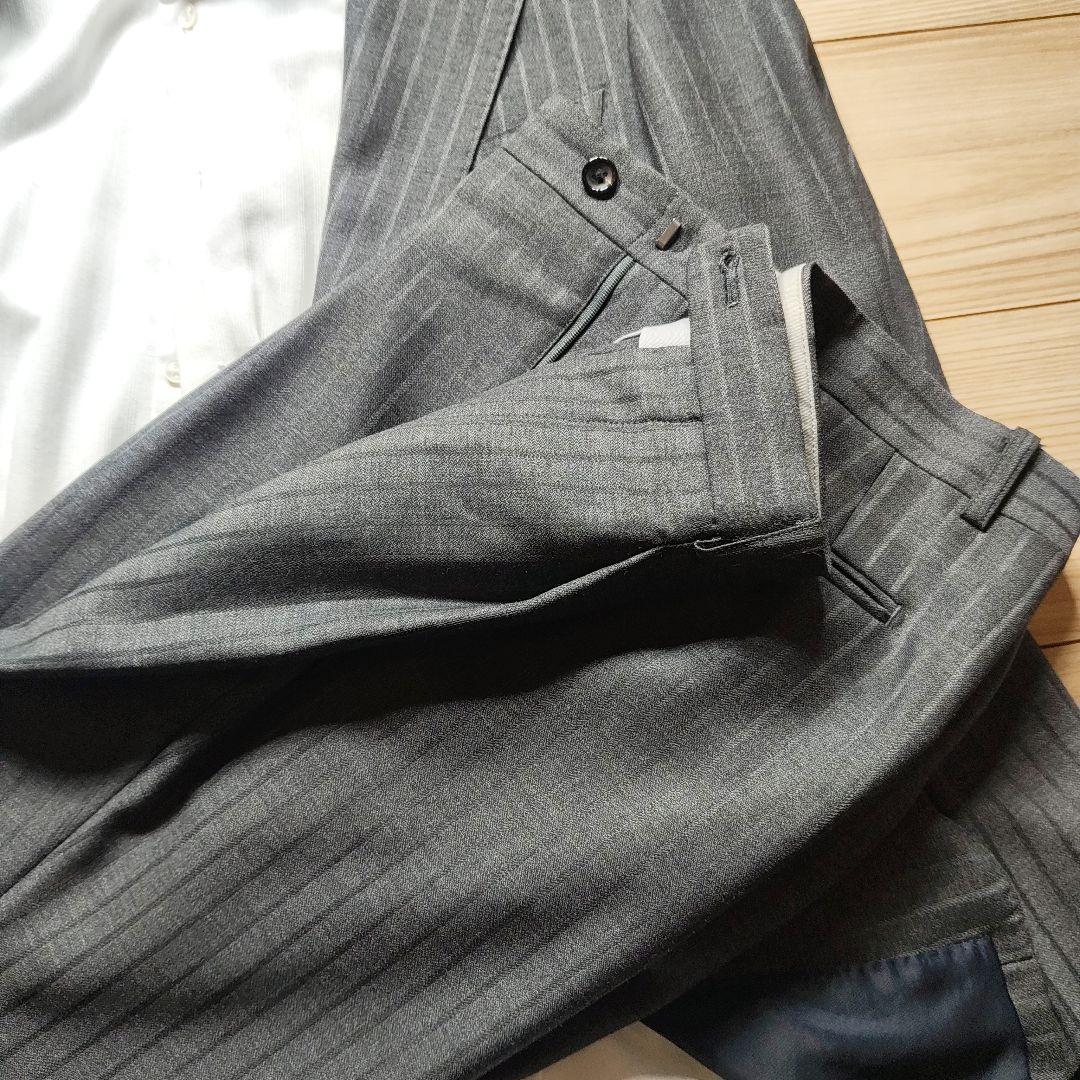 ★麻布テーラー　★William Halstead グレー ビジネススーツ