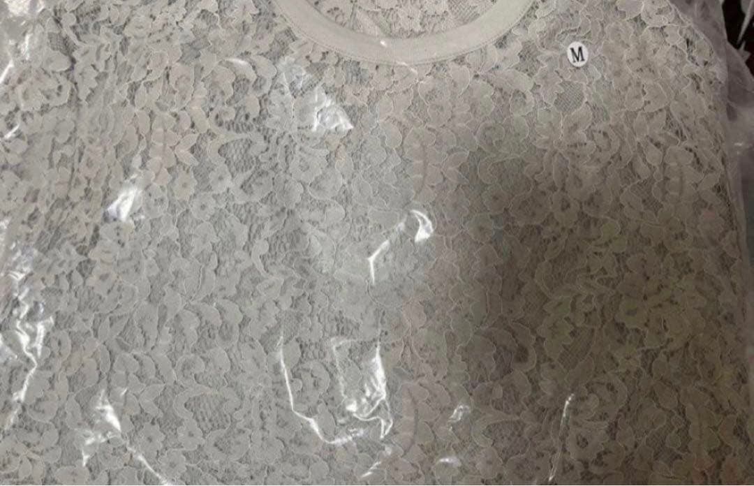 ルーニィ　クロップドレースブラウス 佐藤佳菜子コラボ ライトグレーM