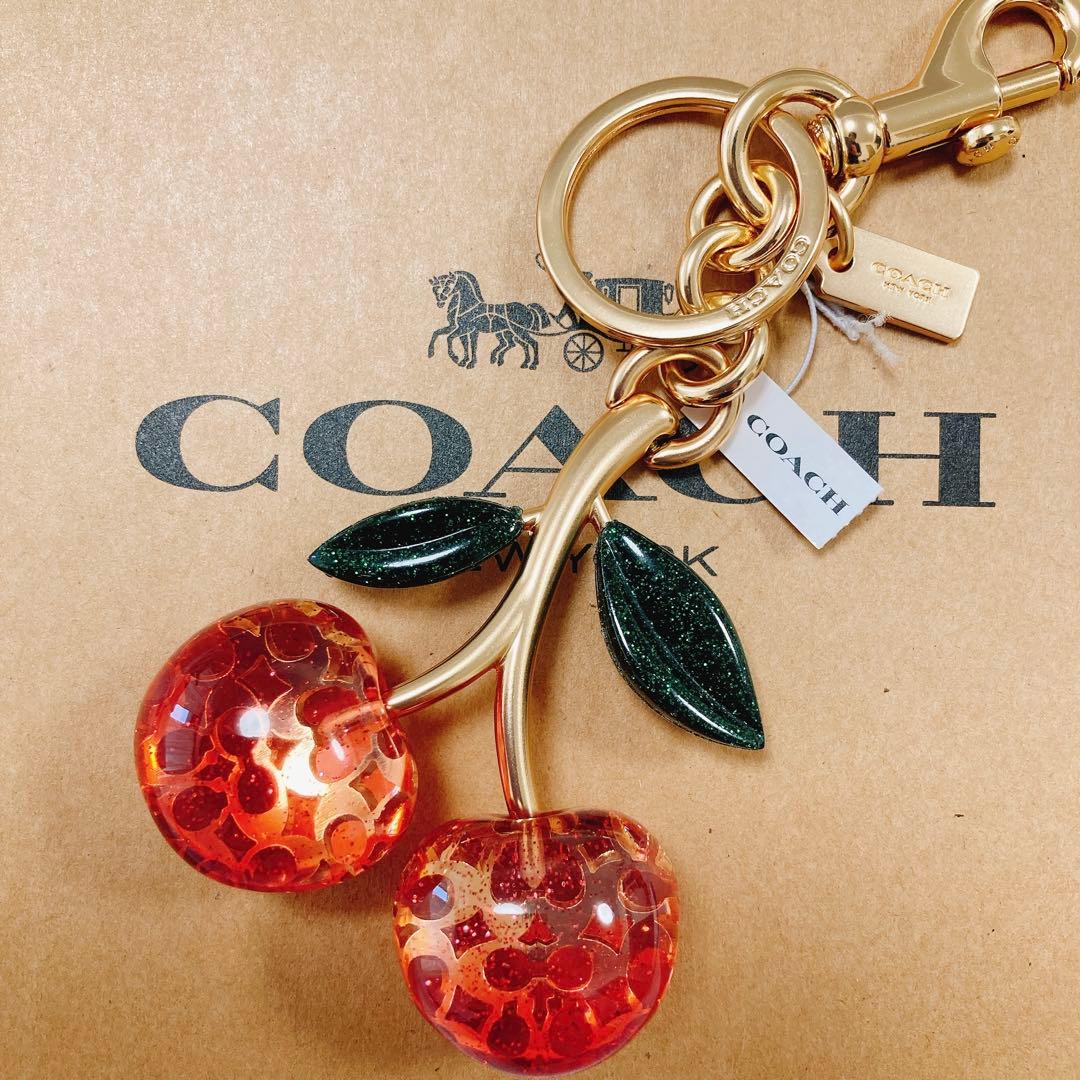 新品❇︎正規品 COACH チェリー チャーム キーリング シグネイチャー