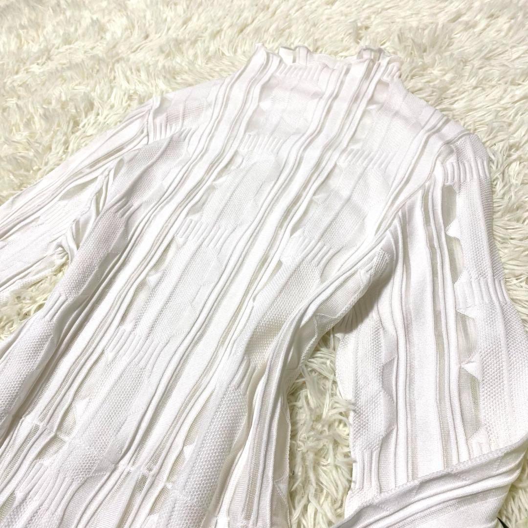 【AMERI】 MEDI SHEER GEOMETRIC KNIT DRESS