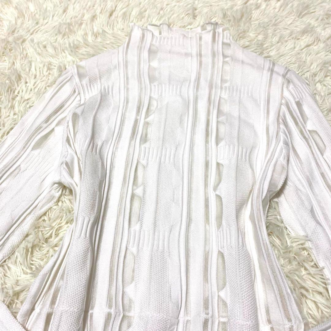 【AMERI】 MEDI SHEER GEOMETRIC KNIT DRESS