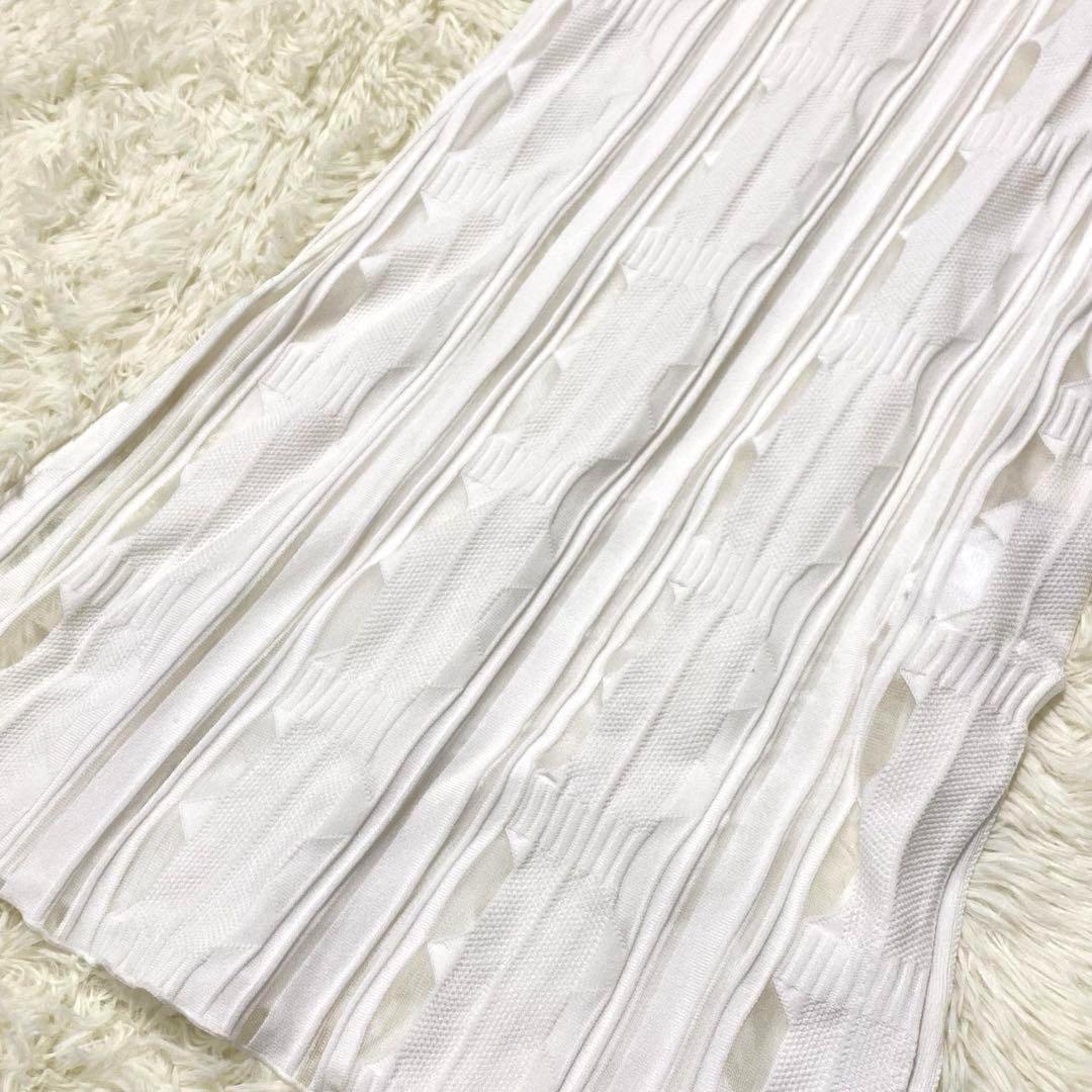 【AMERI】 MEDI SHEER GEOMETRIC KNIT DRESS