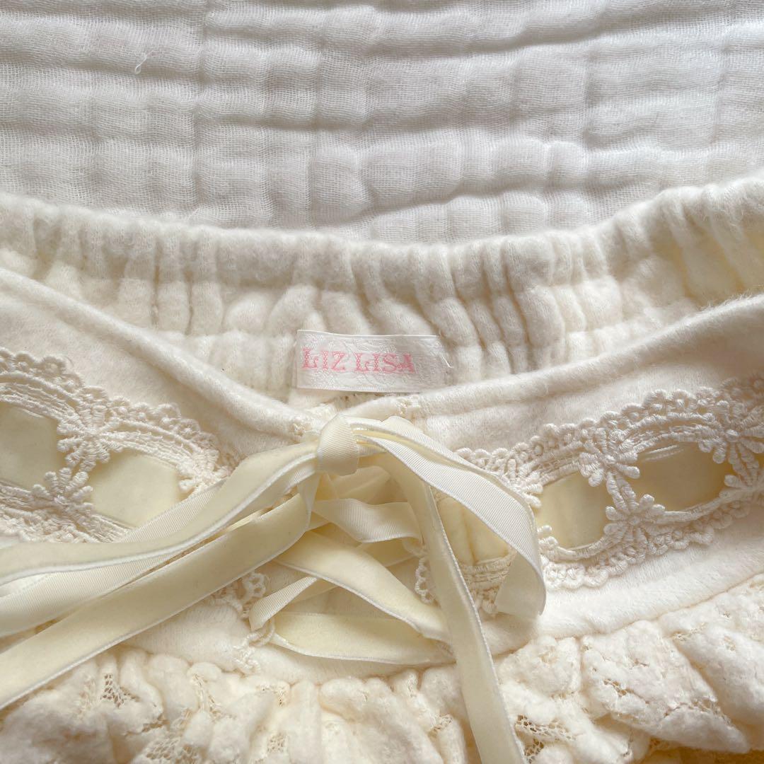 00s 希少 LIZLISA 起毛レースはしごリボンティアードスカパン 姫ロリ