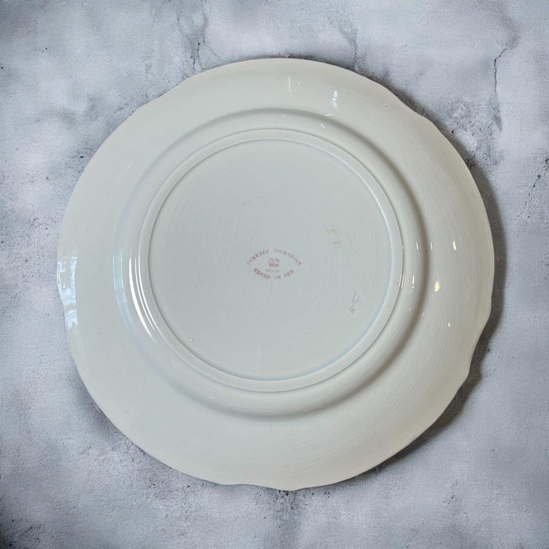 クレイユモントローアンティーク花柄陶磁器プレート２枚セット