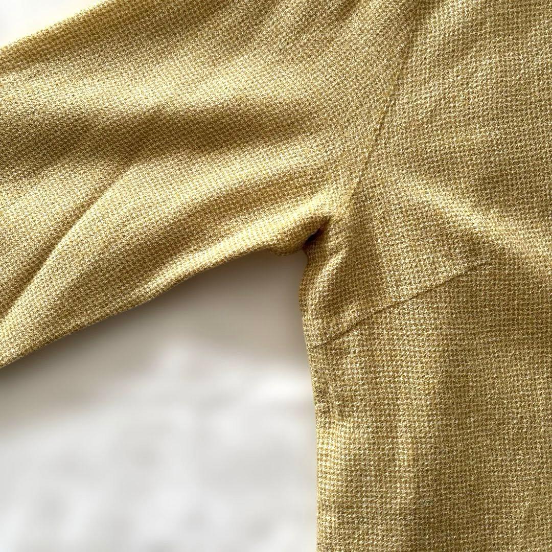 日々 小森縫製 ウール千鳥のスタンドカラーシャツ 千鳥格子 イエロー