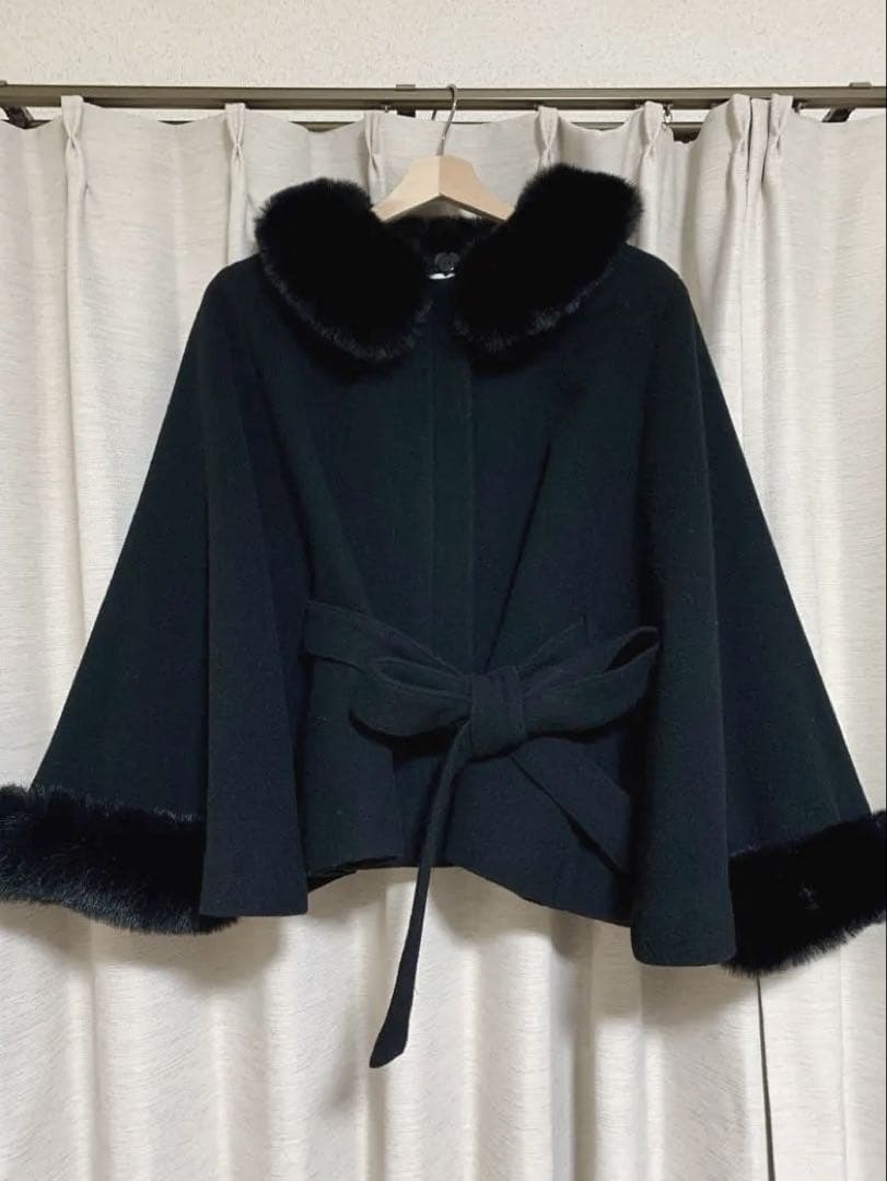 MISCH MASCH ブラックファーポンチョ