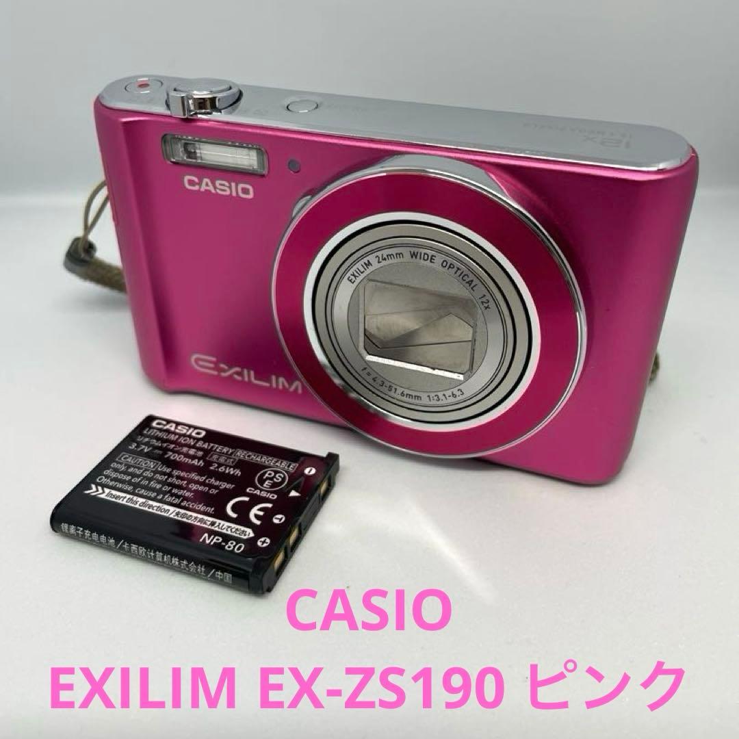 【美品】カシオ CASIO EXILIM EX-ZS190 ピンク